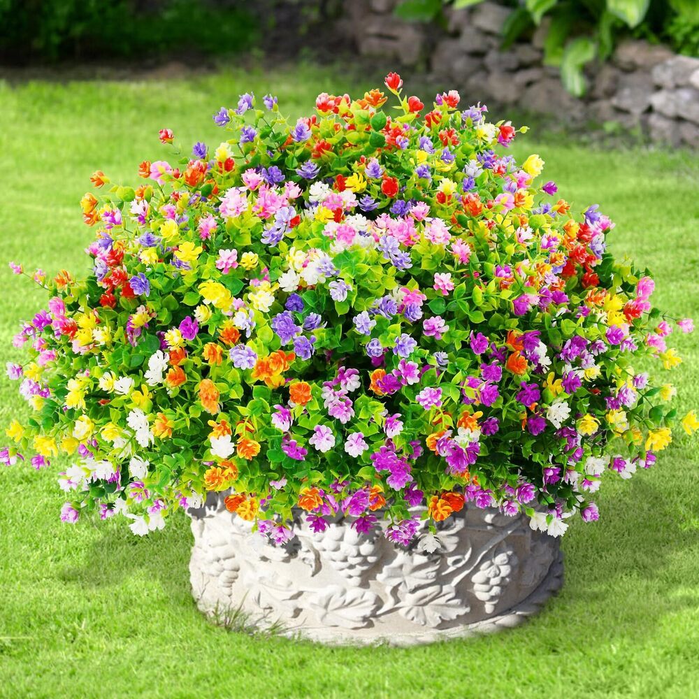 1077 28 Bundles Artificial Flowers Bulk Eucalyptus with Flowers Faux